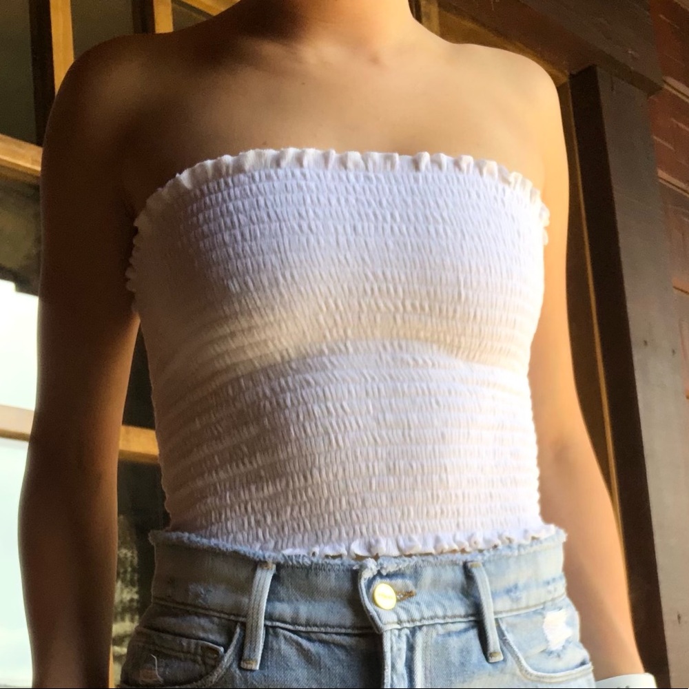 Brandy Melville White Bandeau Top